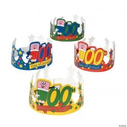 100th Day of School Crowns - 12 Pc.