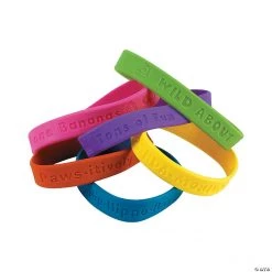 100th Day of School Rubber Bracelets - 24 Pc.