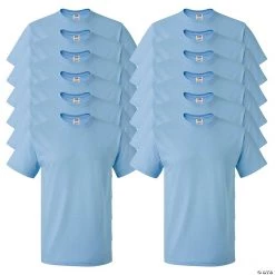 12 Light Blue Adult's T-Shirts