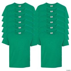 12 Retro Heather Green Youth T-Shirts