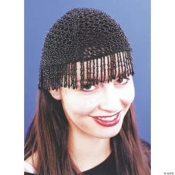20s Beaded Cap Black