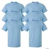 6 Light Blue Adult's T-Shirts