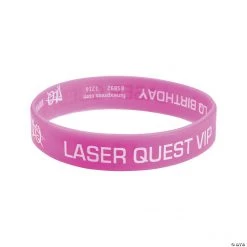 7.25" Bulk Purple Laser Tag Party Silicone Bracelets - 100 Pc.