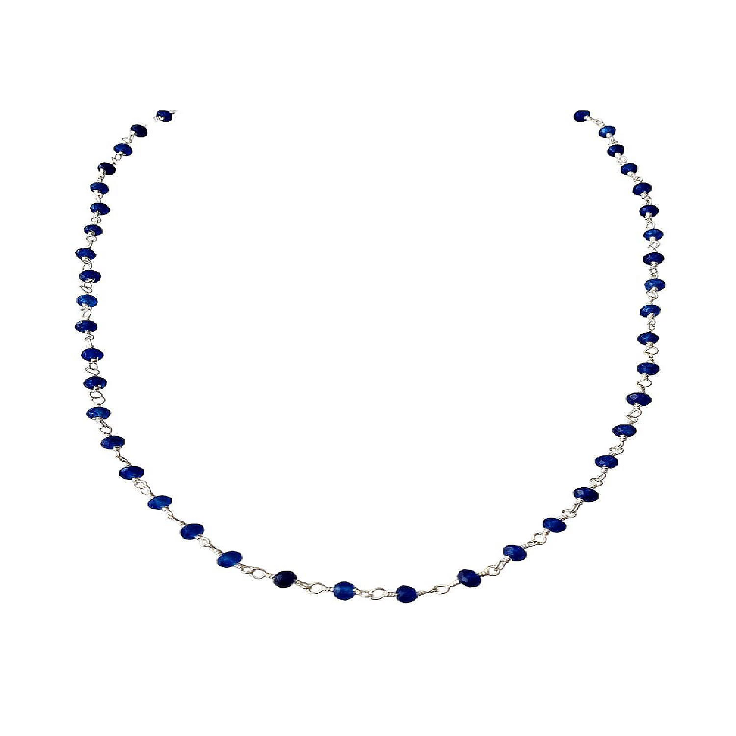 A Blonde and Her Bag - Balmy Nights Station Necklace Sapphire with Silver 2 A Blonde and Her Bag - Balmy Nights Station Necklace Sapphire with Silver - Image 2