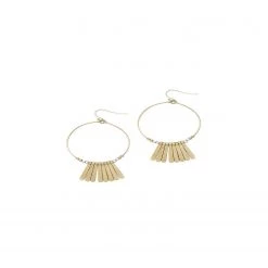 A Blonde and Her Bag Jewelry - Gold Hoop Earring with Metal Bar Accent