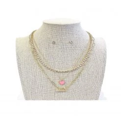 A Blonde and Her Bag Jewelry - Valentine Necklace And Earrings Set