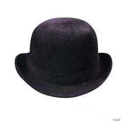 Adult Black Felt Derby Hat