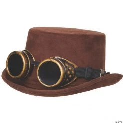 Adult Faux Suede Hat with Goggles