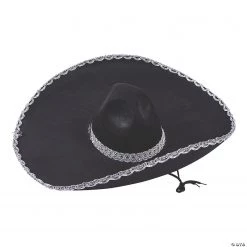 Adult’s Black Mariachi Sombreros - 6 Pc.