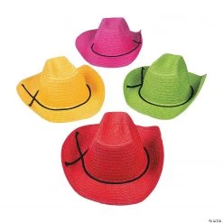 Adult’s Colorful Cowboy Hats - 12 Pc.