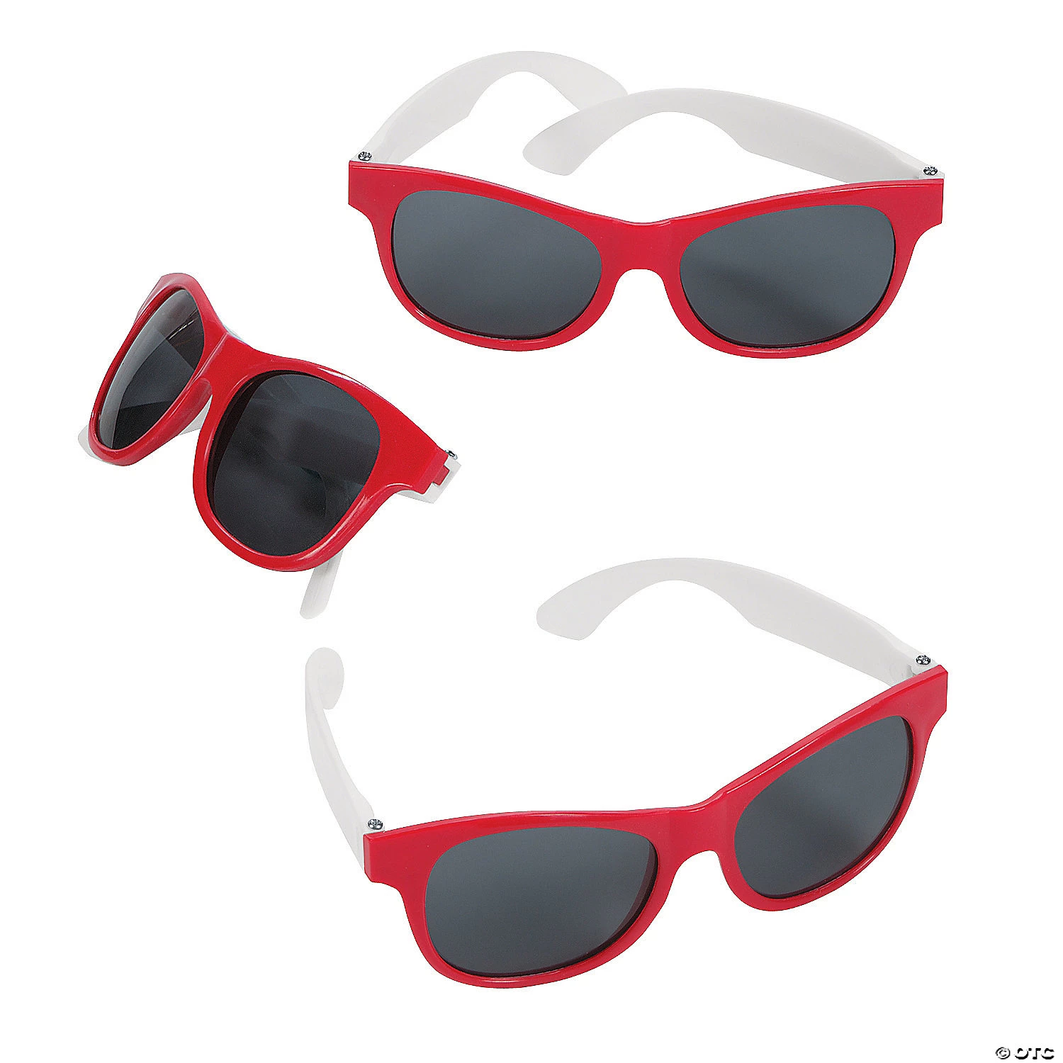 Adult’s Red & White Two-Tone Sunglasses - 12 Pc. 1 Adult’s Red & White Two-Tone Sunglasses - 12 Pc.