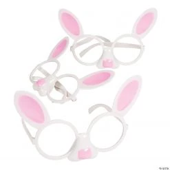 Adult’s White Bunny-Shaped Glasses - 6 Pc.