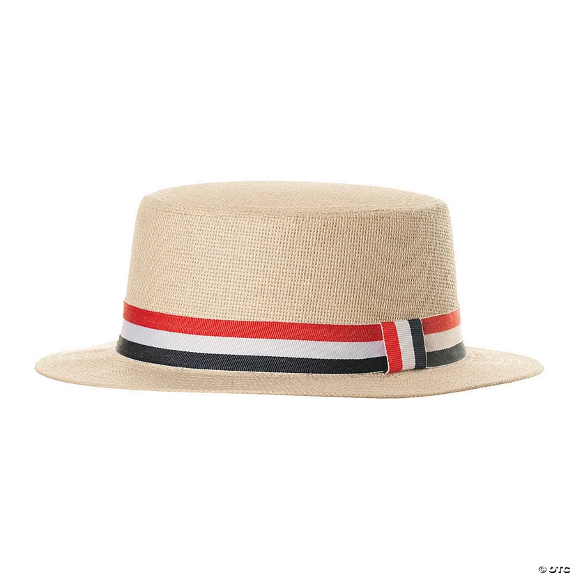 Adult Straw Hat with Flag Band 1 Adult Straw Hat with Flag Band