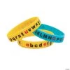 Alphabet Recognition Silicone Bracelets - 12 Pc.