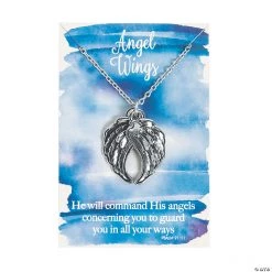 Angel Wings Necklaces on Cards - 12 Pc.