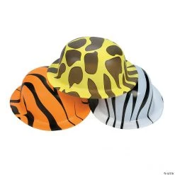 Animal Print Derby Hats - 12 Pc.