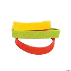 Apple Rubber Bracelets - 24 Pc.