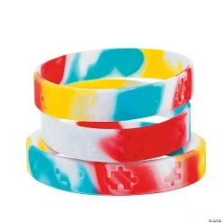 Autism Awareness Rubber Bracelets - 12 Pc.