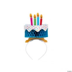 Birthday Cake Honeycomb Headbands - 8 Pc.