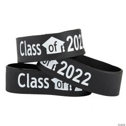 Black Class of 2022 Big Band Bracelets - 12 Pc.