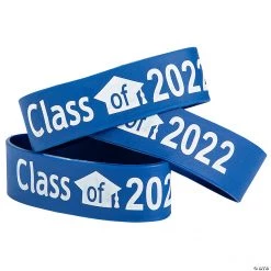 Blue Class of 2022 Big Band Bracelets - 12 Pc.