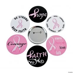 Breast Cancer Awareness Buttons - 24 Pc.