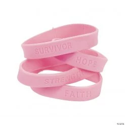 Awareness Ribbon Sayings Rubber Bracelets - 24 Pc.
