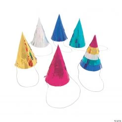 Bright Tropical Cone Party Hats - 6 Pc.