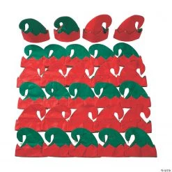Bulk Elf Hats with Bells - 30 Pc.
