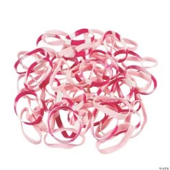 Bulk Pink Ribbon Bracelet Assortment - 144 Pc.