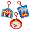 Carnival Plush Backpack Clip Keychains - 12 Pc.