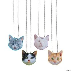 Cat Dog Tag Necklaces - 12 Pc.