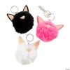 Cat Pom-Pom Keychains - 12 Pc.
