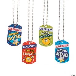 Caught Being Good Dog Tag Necklaces - 12 Pc.