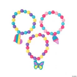 Charm Bead Bracelets - 12 Pc.