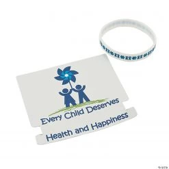 Child Abuse Awareness Rubber Bracelets with Card - 12 Pc. -Apparel & Accessories Sales child abuse awareness rubber bracelets with card 12 pc 13724047 a02
