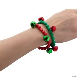 Christmas Jingle Bell Beaded Bracelets - 12 Pc. -Apparel & Accessories Sales christmas jingle bell beaded bracelets 12 pc 14091100 a01