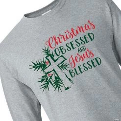 Christmas Obsessed & Jesus Blessed Adult’s T-Shirt
