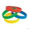 Color Brick Party Rubber Bracelets - 12 Pc.