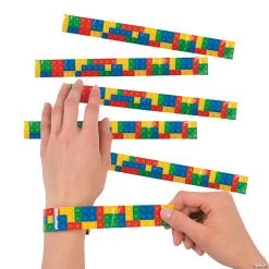 Color Brick Party Slap Bracelets - 12 Pc.