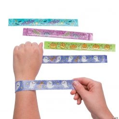 Color Your Own Halloween Slap Bracelets - 48 Pc. -Apparel & Accessories Sales color your own halloween slap bracelets 48 pc 13811725 a02