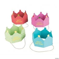 Colorful Birthday Crowns - 8 Pc.