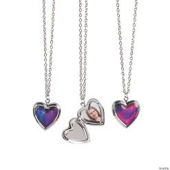 Colorful Heart-Shaped Lockets - 12 Pc.