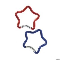 Colorful Star Carabiner Keychain Clips - 12 Pc.