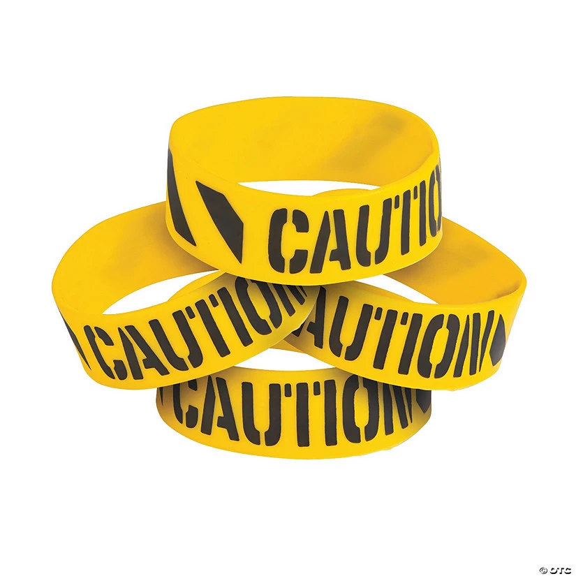 Construction Big Band Rubber Bracelets - 12 Pc. 1 Construction Big Band Rubber Bracelets - 12 Pc.