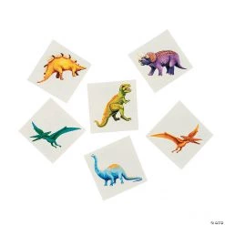 Cool Dinosaur Temporary Tattoos - 72 Pc.