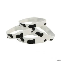 Cow Print Rubber Bracelets - 12 Pc.
