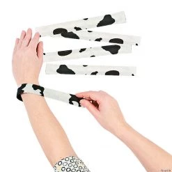 Cow Print Slap Bracelets - 12 Pc.