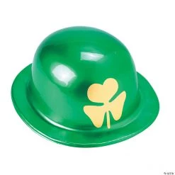 Derby Hats with Gold Shamrock Print - 12 Pc.