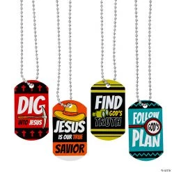 Dig VBS Dog Tag Necklaces - 12 Pc.
